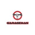 Hand Hold Wrench Gear Car Auto Garage Custom Service Logo Design