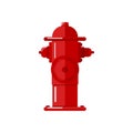Bright red fire hydrant icon, isolated on white background. Royalty Free Stock Photo