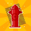 Bright red fire hydrant icon. Used by firefighters for extinguishing flames. Royalty Free Stock Photo