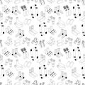 Seamless black and white pattern of socks vector black and white.