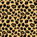 Leopard skin seamless vector pattern texture. Royalty Free Stock Photo