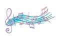 Vector illustration of simple hand drawn music note Royalty Free Stock Photo