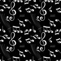 Vector illustration background of simple hand drawn music note design element in doodle style Royalty Free Stock Photo