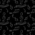 Vector illustration background of simple hand drawn music note design element in doodle style Royalty Free Stock Photo