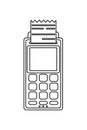 Dataphone with receipt vector icon isolated on white background. Royalty Free Stock Photo