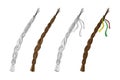 Hand drawn Easter decoration set - Pomlazka - Czech traditional Easter wicker willow whip decorated with and without ribbons.