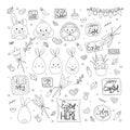 Vector illustration of Easter stickers Royalty Free Stock Photo