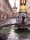 The ZÃÂ¤hringerbrunnen or ZÃÂ¤hringen Fountain, a fountain on Kramgasse in the Old City of Bern, Switzerland. Royalty Free Stock Photo