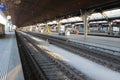 ZÃÂ¼rich/Switzerland: The central station and tracks are pretty empty due to CoVid19 Virus Lockdown
