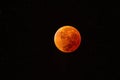 Total Lunar Eclipse. Blood Red Moon. Super Moon In The Black Sky. Space View With Stars. Selective Focus