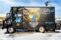 Lucille`s food truck in winter time in Laval, Quebec
