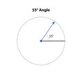 55 Angle. vector illustration. math geometric. isolated on white background