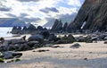 55ÃÂ° Rock Formations at Marloes in Pembrokeshire Royalty Free Stock Photo