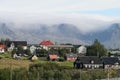 ÃÂrbÃÂ¦jarsafn in ReykjavÃÂ­k on a beautiful day with a fog in the mountain of Esja Royalty Free Stock Photo