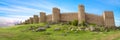 Majestic panoramic view of ÃÂvila city Walls & fortress, full around view at the medieval historic city Royalty Free Stock Photo