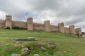 Majestic view of ÃÂvila city Walls & fortress, full around view at the medieval historic city Royalty Free Stock Photo