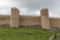 Majestic view of ÃÂvila city Walls & fortress, full around view at the medieval historic city Royalty Free Stock Photo