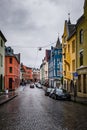 Ãâ¦lesund city with its Art Nouveau style architecture on a rainy day, Norway Royalty Free Stock Photo