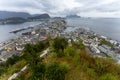 Alesund, a commercial port city on the west coast of Norway, at the mouth of several fjords in the Norwegian Sea Royalty Free Stock Photo