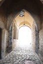 ÃÂ pilberk Castle. A light in the end of a tunnel Royalty Free Stock Photo