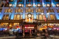 Macy`s Department Store with Christmas window display decorations. Midtown, New York City