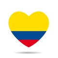 ÃÅ love Colombia . Colombia flag heart vector illustration isolated on white background Royalty Free Stock Photo