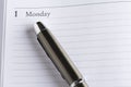 ÃÅetal pen on a calendar Royalty Free Stock Photo