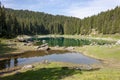 Ã¯Â»Â¿Ã¯Â»Â¿reflections on Lake Carezza karersee, Nova Levante, South Tyrol.