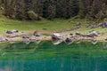 Ã¯Â»Â¿Ã¯Â»Â¿reflections on Lake Carezza karersee, Nova Levante, South Tyrol.