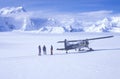 Ã¯Â¿Â½ScoutÃ¯Â¿Â½ bush airplane on glacier in St. Elias National Park and Preserve, Wrangell Mountains, Wrangell, Alaska Royalty Free Stock Photo