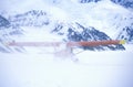 Ã¯Â¿Â½Super CubÃ¯Â¿Â½ Piper bush airplane on glacier in St. Elias National Park and Preserve, Wrangell Mountains, Wrangell, Alaska