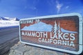 Ã¯Â¿Â½Welcome to Mammoth Lakes CaliforniaÃ¯Â¿Â½ sign along roadway, Mammoth, California