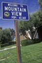 Ã¯Â¿Â½Welcome to Mountain ViewÃ¯Â¿Â½ sign, Mountain View, Silicon Valley, California