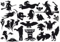 Ã¯Â¿Â½Ã¯Â¿Â½Ã¯Â¿Â½Ã¯Â¿Â½Ã¯Â¿Â½Ã¯Â¿Â½Halloween monsters silhouettes Royalty Free Stock Photo