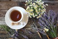 ÃÂromatic lavender tea and wild chamomile Royalty Free Stock Photo