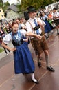 Ublic performance of a traditional Austrian folk dance at the farmers` market in Mondsee Royalty Free Stock Photo