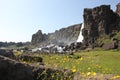 Idyllic view of a waterfall Iceland Royalty Free Stock Photo