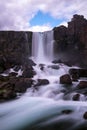 ÃâxarÃÂ¡rfoss is a waterfall in ÃÅ¾ingvellir National Park, Iceland Royalty Free Stock Photo