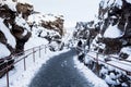 Thingvellir National Park or better known as Iceland pingvellir National Park during winter