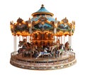 ÃÅerry go round carousel isolated on white transparent background Royalty Free Stock Photo