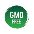 GMO free, green badges for packaging. Green gradient stamps for natural product labels. Royalty Free Stock Photo