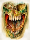 Ãârawing of the inside of a tooth a watercolor painting stunning design. AI generated