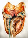 Ãârawing of the inside of a tooth a watercolor painting stunning design. AI generated