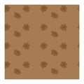 Seamless pattern with daffodil flower outlines on a brown background.