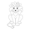 Lion vector. Coloring book for children.