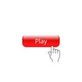 Red play button on white background Royalty Free Stock Photo
