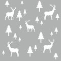 Wallpaper with a pattern of deer and trees Royalty Free Stock Photo