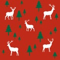 Wallpaper with a pattern of deer and trees Royalty Free Stock Photo