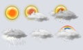 Weather realistic icons set Royalty Free Stock Photo