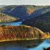 Picturesque canyon of the Dniester River Stock Photo